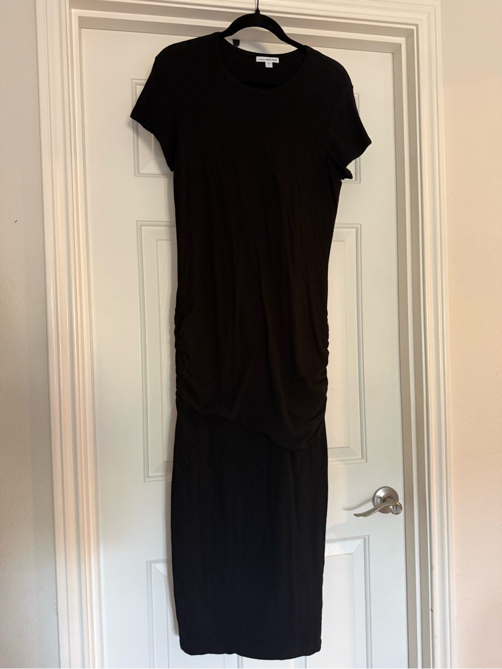 James Perse Black Short Sleeve Midi Dress